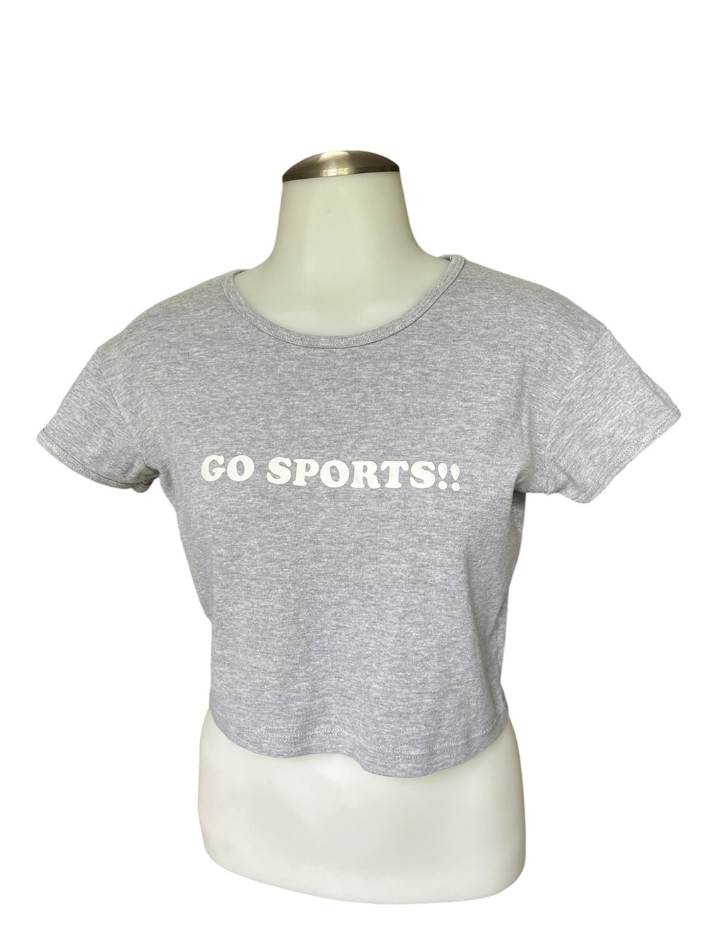 Large Hos4Clths Grey Cropped T shirt Go Sports cotton Hoes for Clothes Bimbo